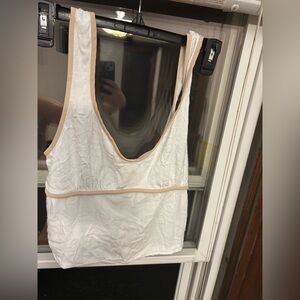 Sienna Sky White Textured Sleeveless Crop Top